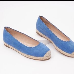 NEW Isaac Mizrahi Live Genuine Leather Espadrilles Flats Shoes Women's Size 6